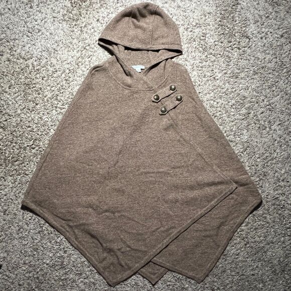 Pendleton 100% Lambs Wool Hooded Cape Shawl Camel Tan XS Small - Picture 3 of 10